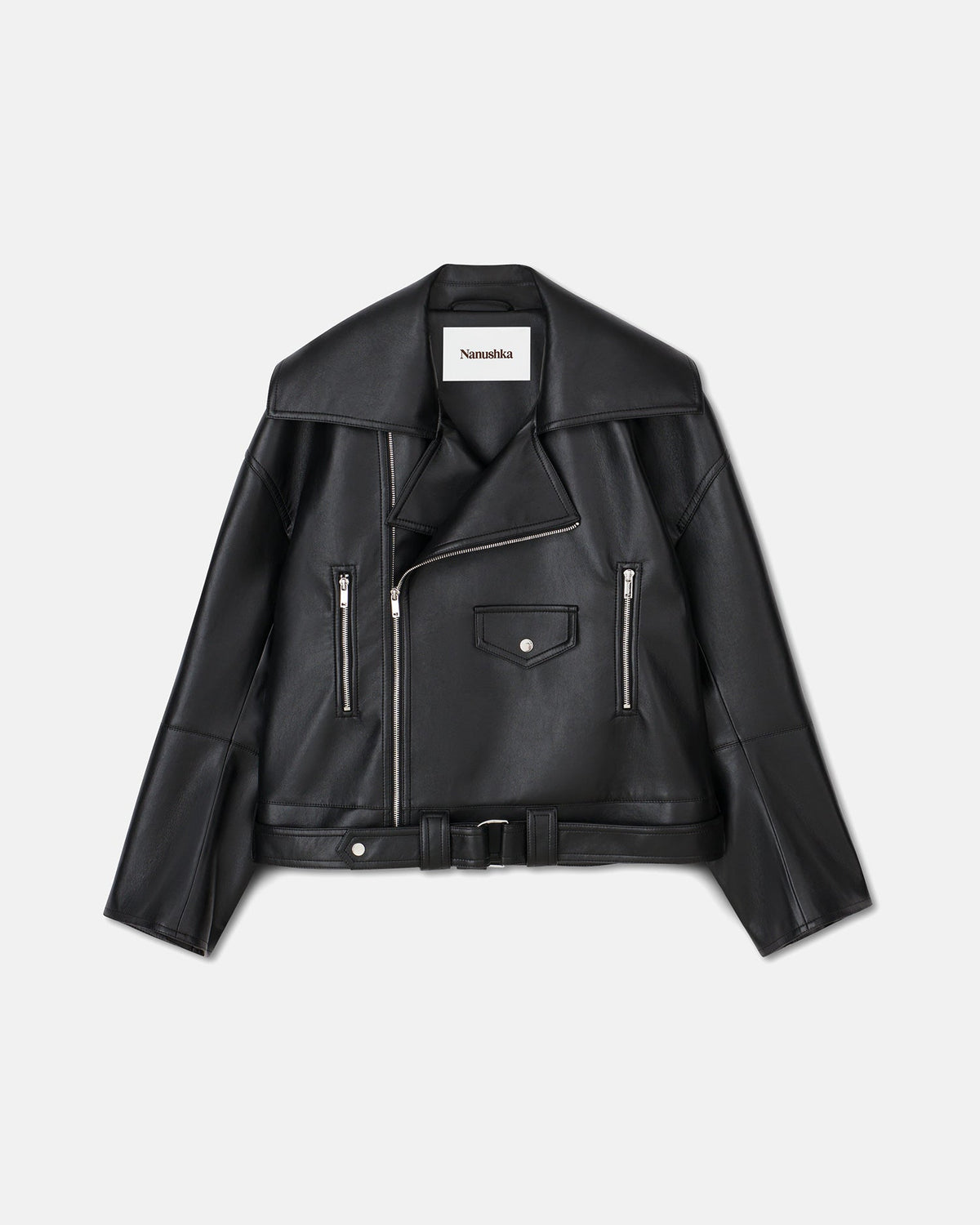 Berti Regenerated leather jacket - Black | Nanushka