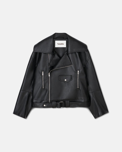 Berti Regenerated leather jacket - Black | Nanushka