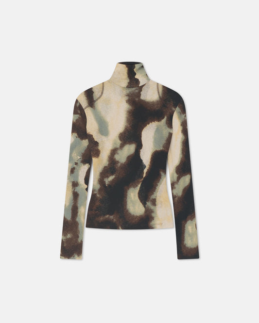 Nayeli Mesh Jersey Long Sleeved Top - Watercolor Sage | Nanushka