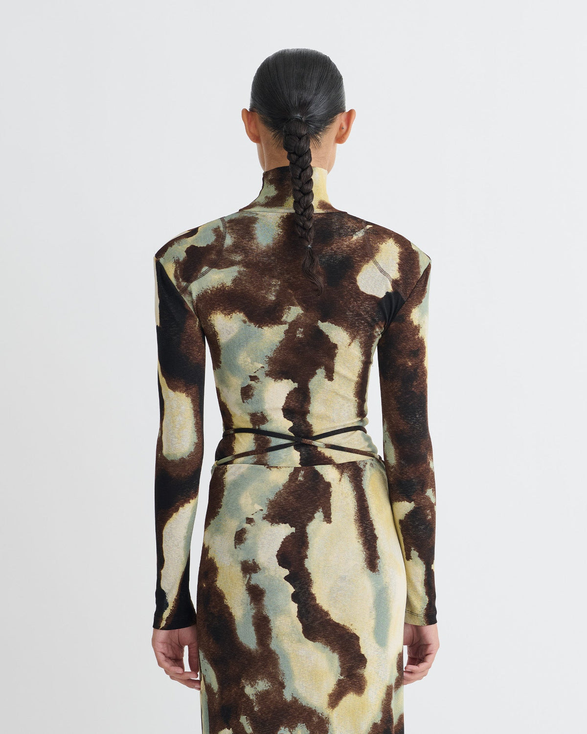 Nayeli Mesh Jersey Long Sleeved Top - Watercolor Sage | Nanushka