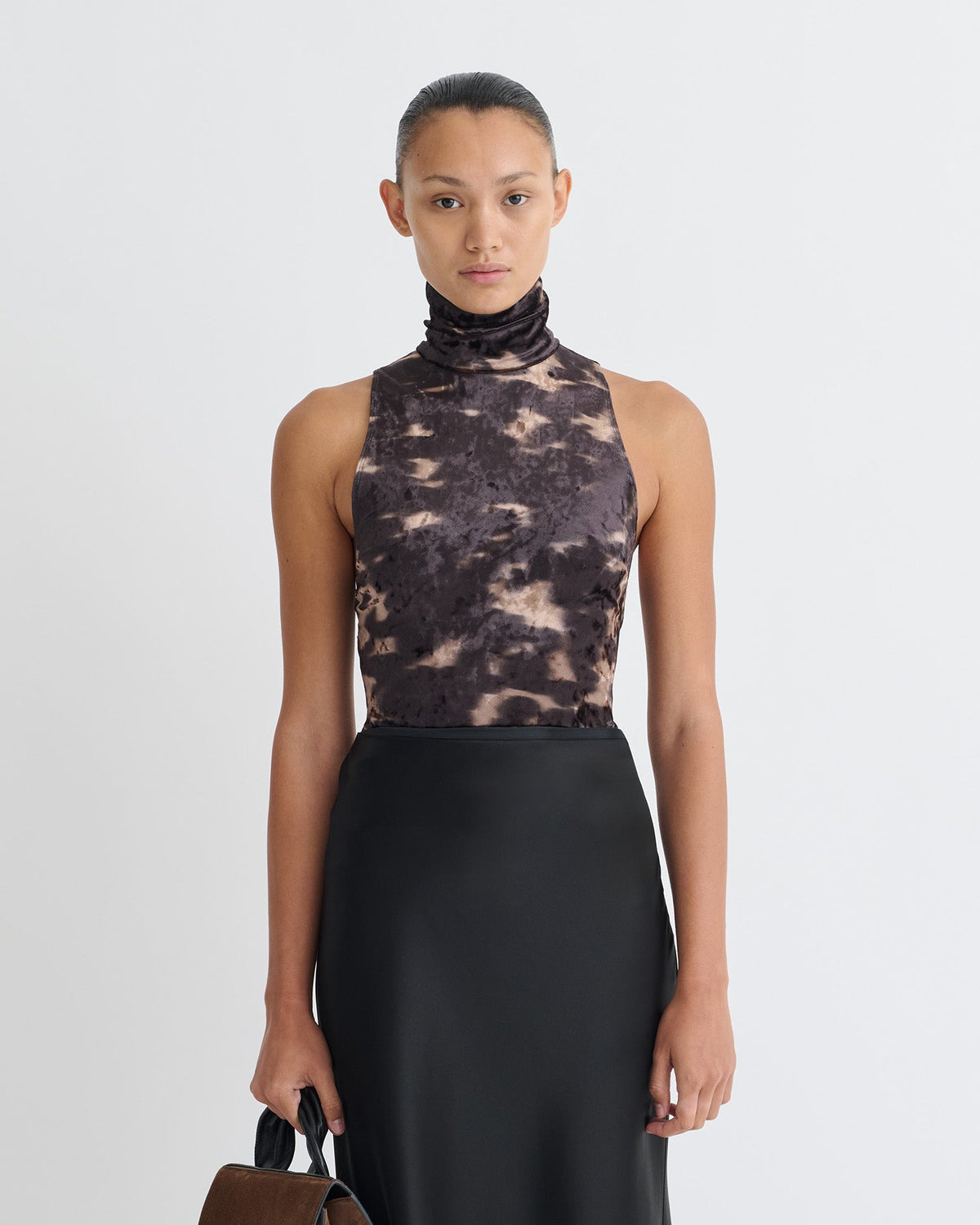 Sula Sleeveless top - Midnight Mocha Brown | Nanushka