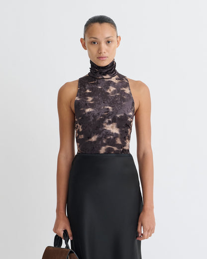 Sula Sleeveless top - Midnight Mocha Brown | Nanushka
