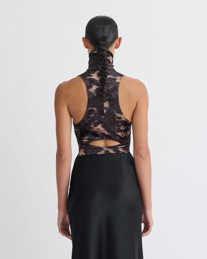 Sula Sleeveless top - Midnight Mocha Brown | Nanushka