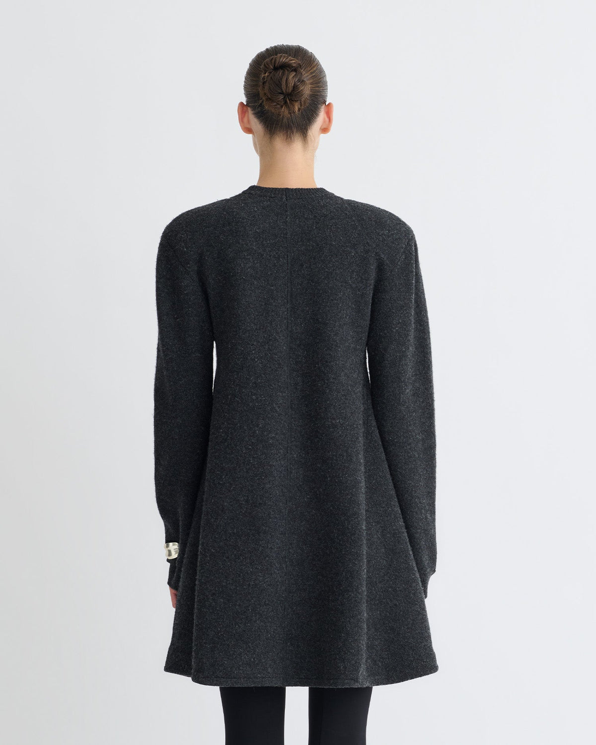Yetta Overwashed Merino Mini Dress - Charcoal | Nanushka