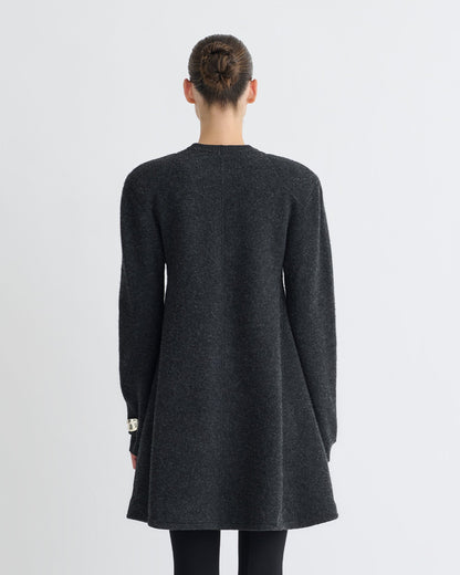 Yetta Overwashed Merino Mini Dress - Charcoal | Nanushka