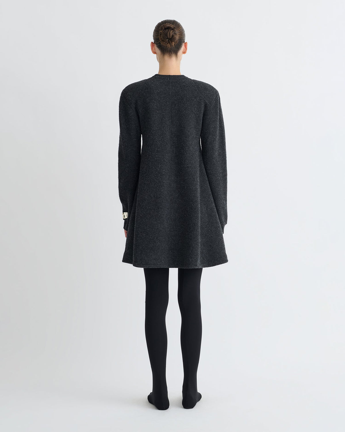 Yetta Overwashed Merino Mini Dress - Charcoal | Nanushka