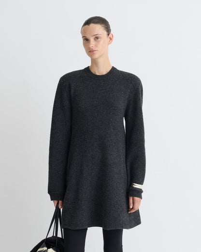 Yetta Overwashed Merino Mini Dress - Charcoal | Nanushka