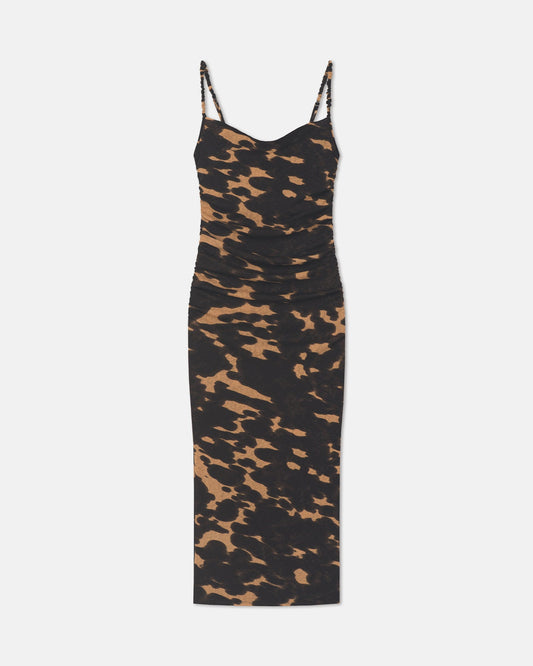 Alexa Mesh Jersey Dress - Midnight Mocha Apricot | Nanushka