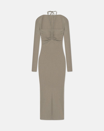 Aponi Mesh Jersey Dress - Fog | Nanushka