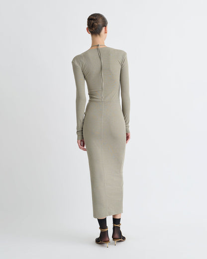 Aponi Mesh Jersey Dress - Fog | Nanushka