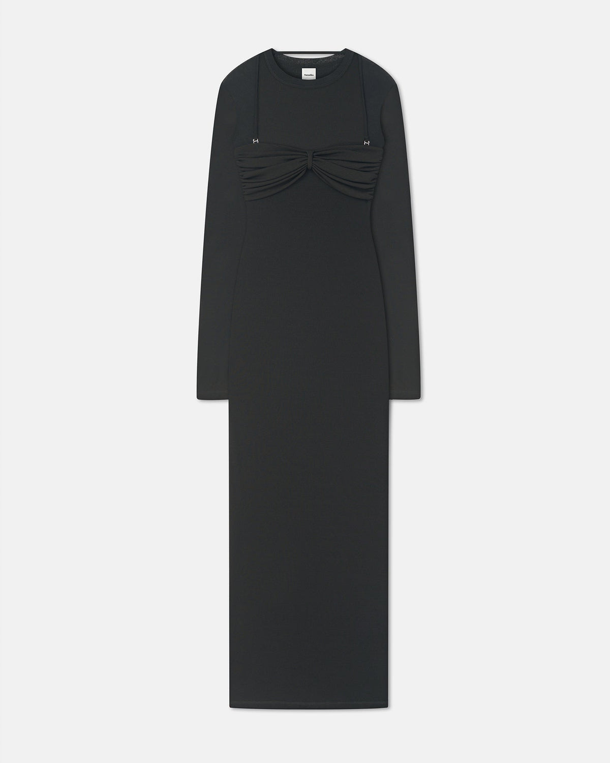 Artemiz Mesh Jersey Midi Dress - Anthracite | Nanushka