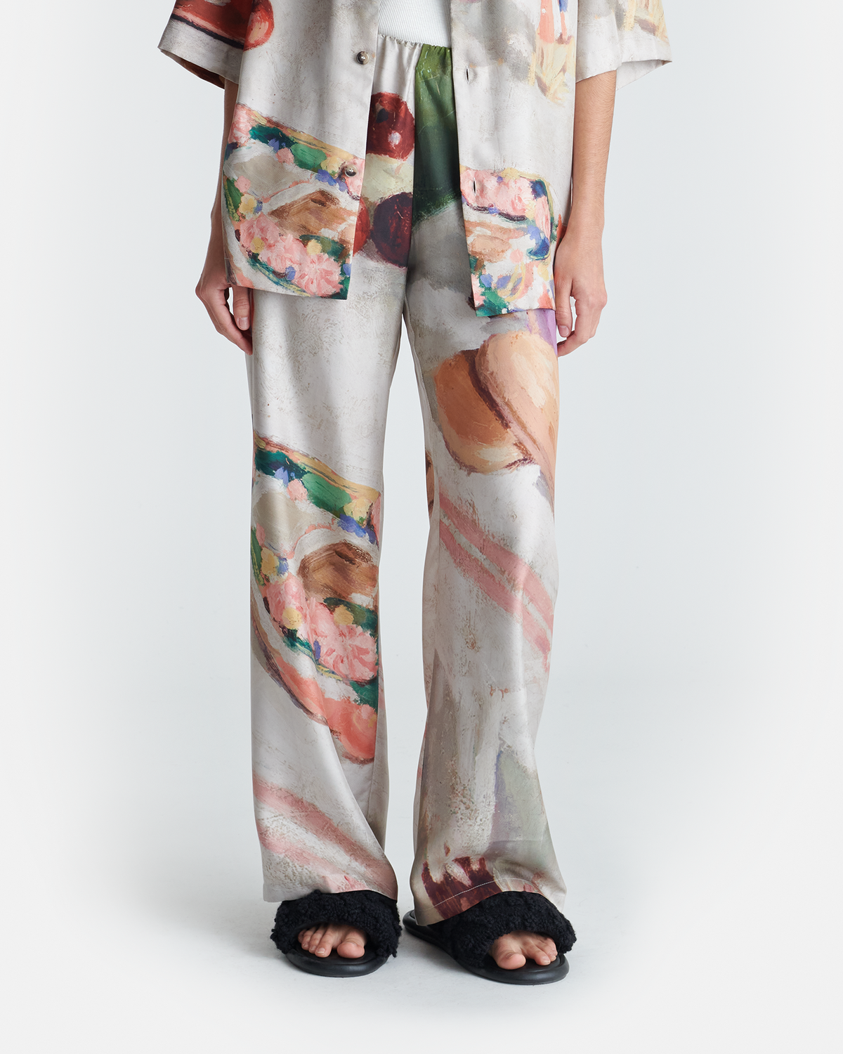 Brenda Printed Silk Twill Pants - Gingerbread Heart | Nanushka
