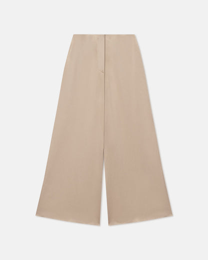Zaniah Slip Satin Wide-Leg Pants - Dune | Nanushka