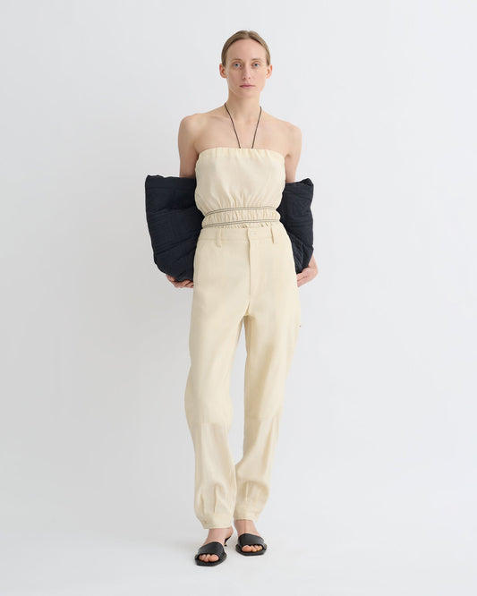 Daron Glass Poplin Pants - Oat | Nanushka