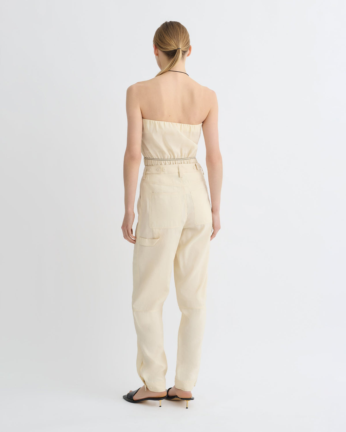 Daron Glass Poplin Pants - Oat | Nanushka