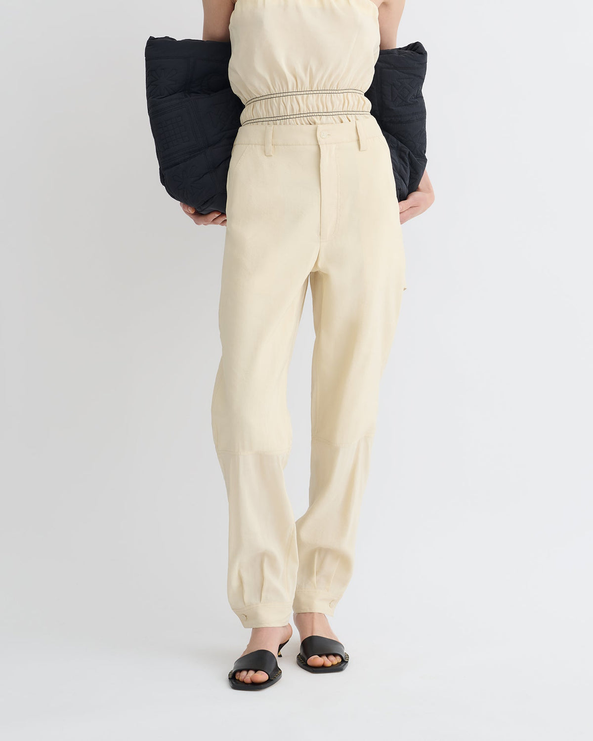 Daron Glass Poplin Pants - Oat | Nanushka