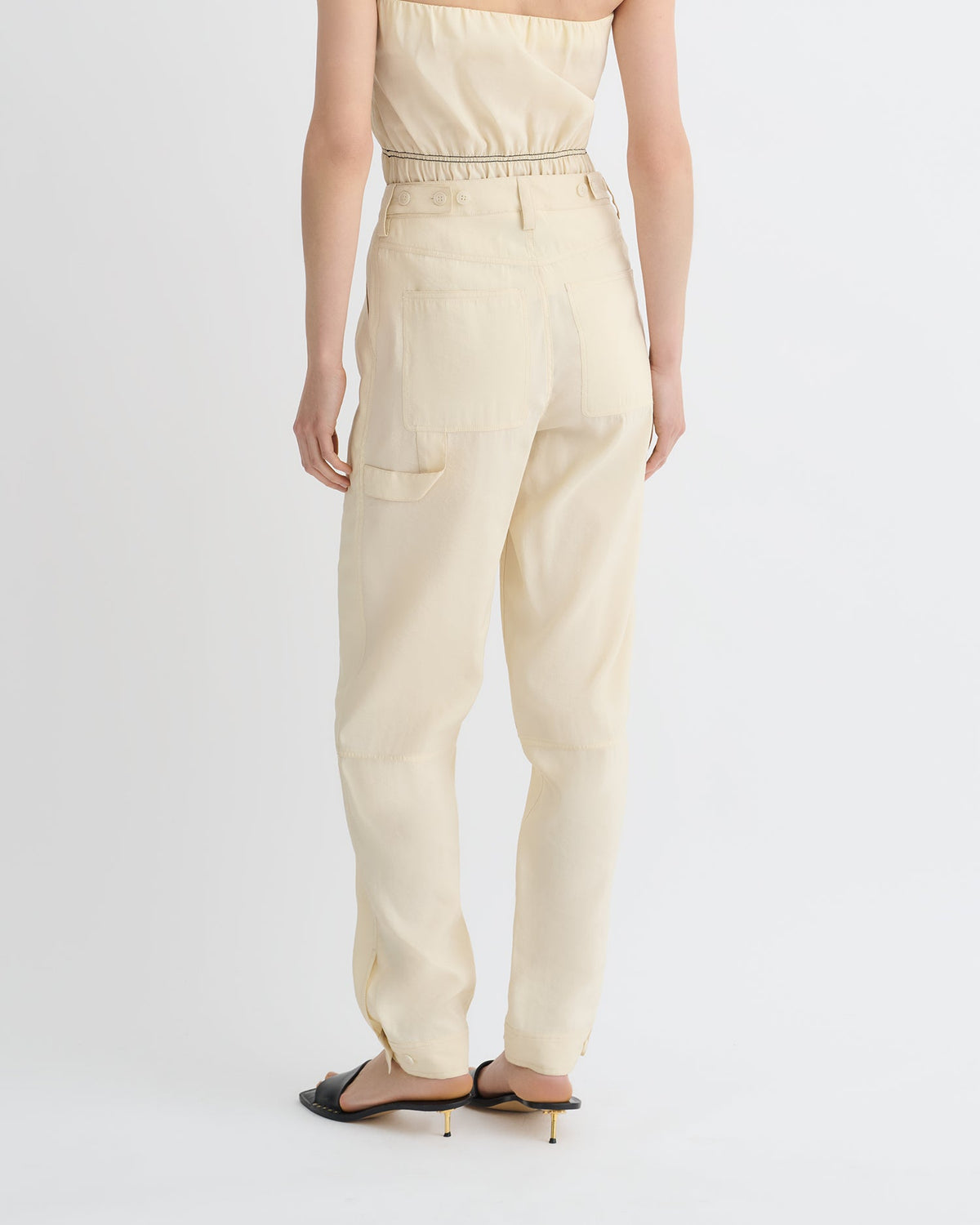 Daron Glass Poplin Pants - Oat | Nanushka
