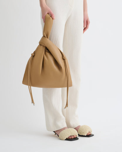 Jen Drawstring Okobor™ Alt-Leather Bag - Oak | Nanushka