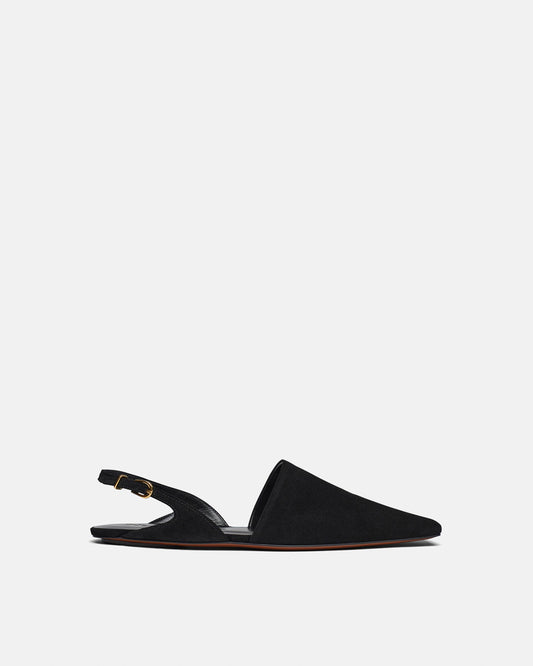 Maimu Leather Point-Toe Flats - Black | Nanushka