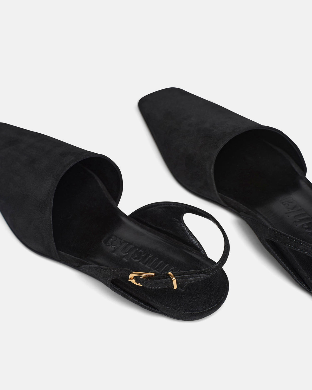 Maimu Leather Point-Toe Flats - Black | Nanushka