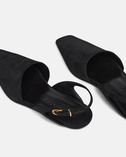 Maimu Leather Point-Toe Flats - Black | Nanushka