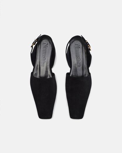 Maimu Leather Point-Toe Flats - Black | Nanushka