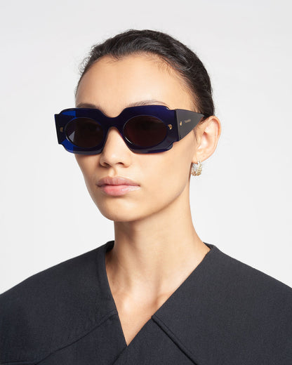 Cathi Bio-Plastic Square-Frame Sunglasses - Navy | Nanushka