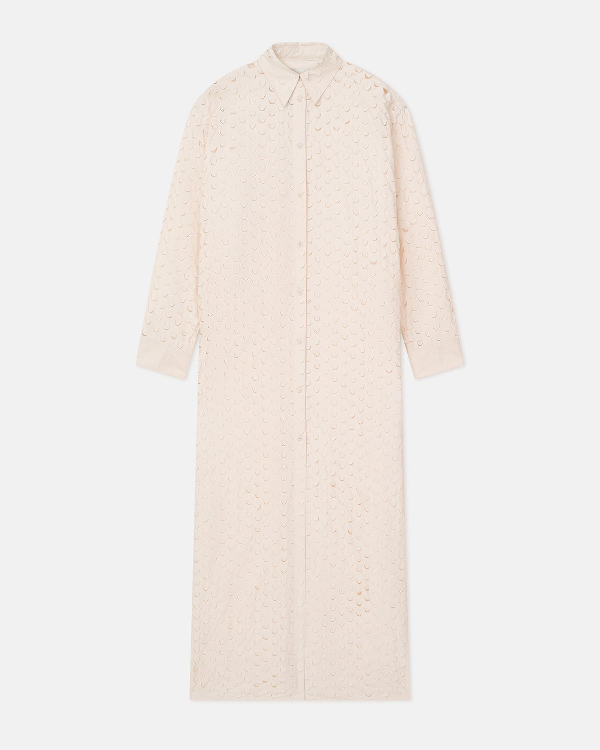 Brizo Laser-Cut Heavy Poplin Shirt Dress - Creme | Nanushka