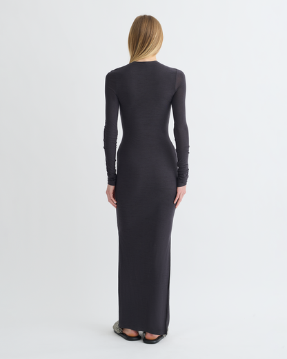 Linora Draped Wool Jersey Midi Dress - Grey | Nanushka