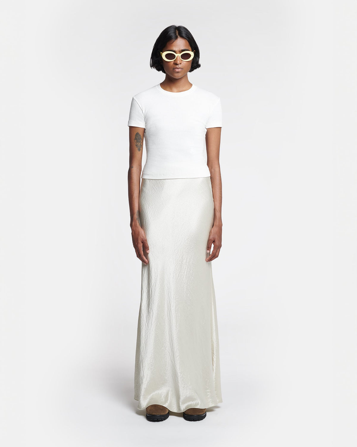 Axton Cropped t-shirt - Off White | Nanushka