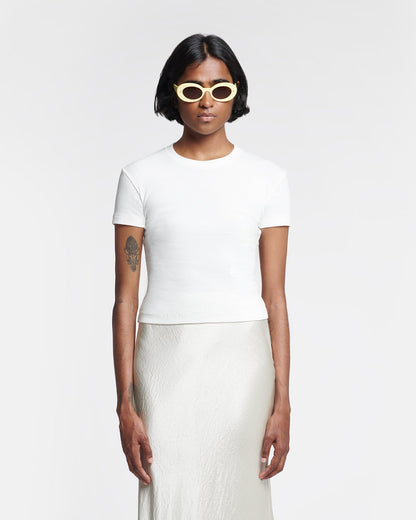 Axton Cropped t-shirt - Off White | Nanushka