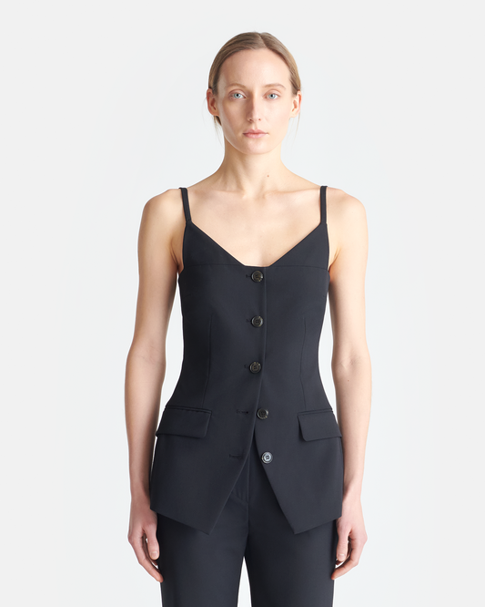 Cinda Open-back top - Black | Nanushka