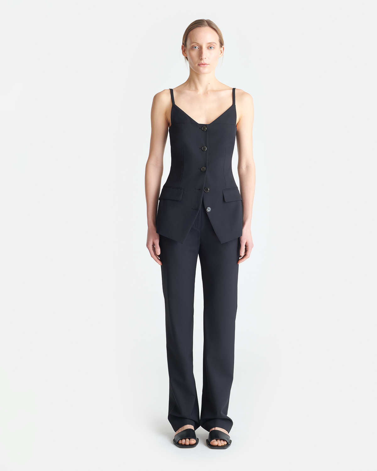 Cinda Open-back top - Black | Nanushka