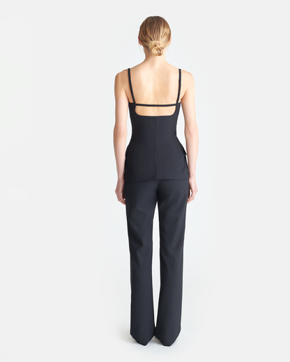Cinda Open-back top - Black | Nanushka