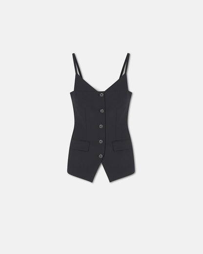 Cinda Open-back top - Black | Nanushka