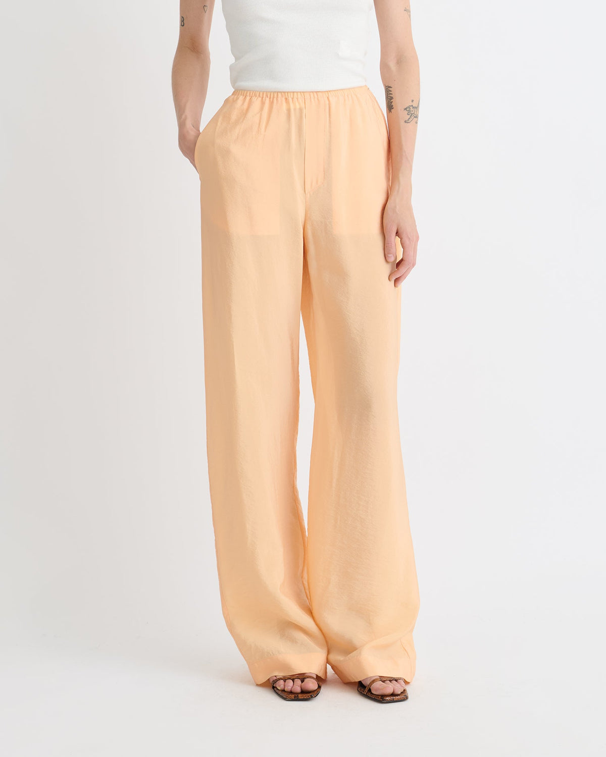 Arvenn Crepe Organza Pants - Apricot | Nanushka