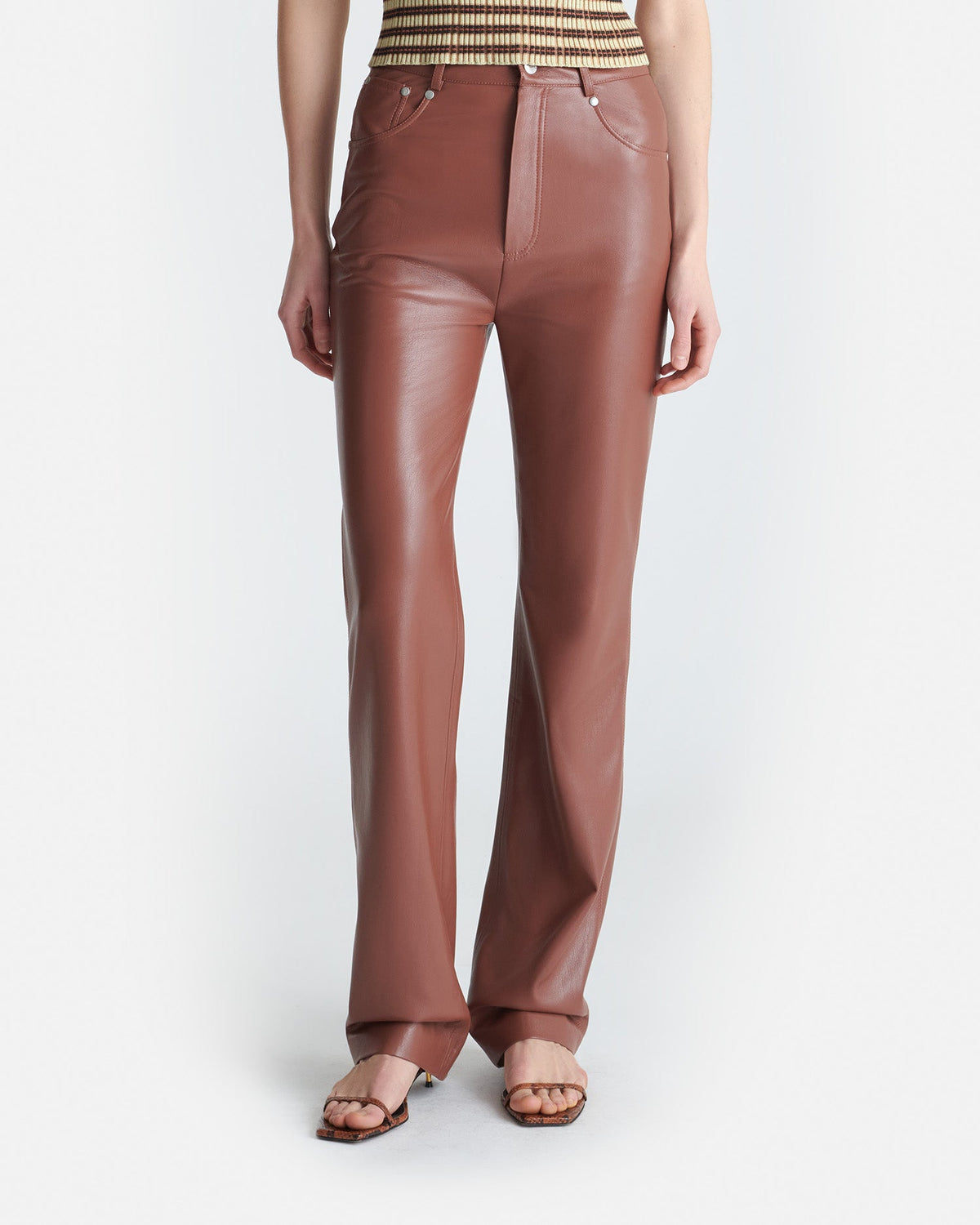 Jacoba Okobor™Alt-Leather Pants - Henna | Nanushka