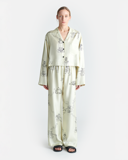 Brenda Printed Silk Twill Pants - Folktale | Nanushka