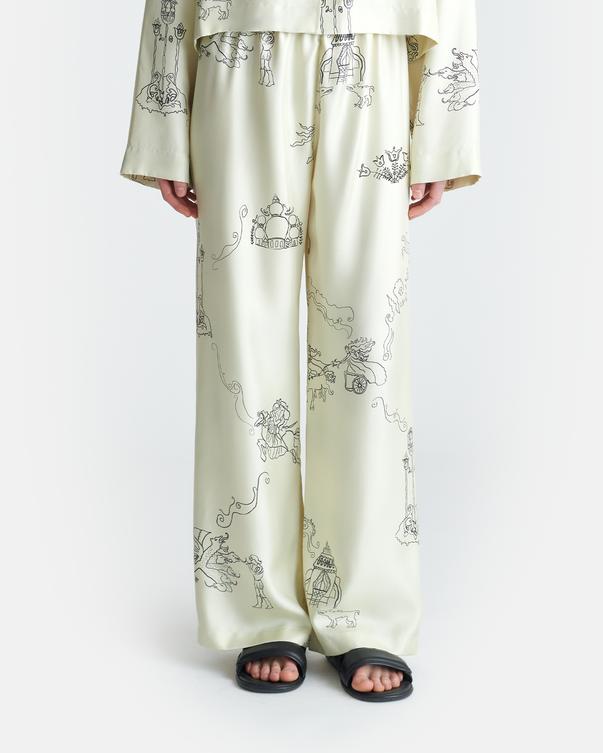 Brenda Printed Silk Twill Pants - Folktale | Nanushka