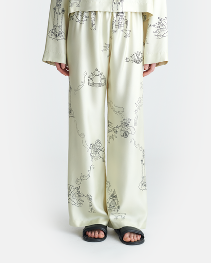 Brenda Printed Silk Twill Pants - Folktale | Nanushka