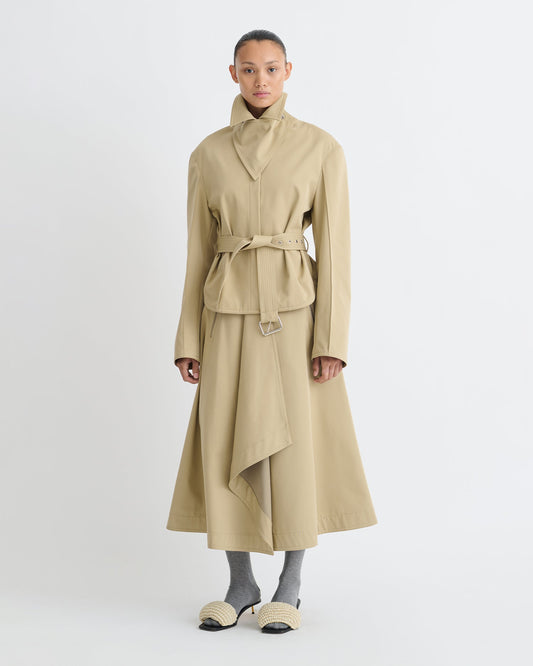 Henka Bonded Trench/Faux Fur Jacket - Beige/Brown | Nanushka