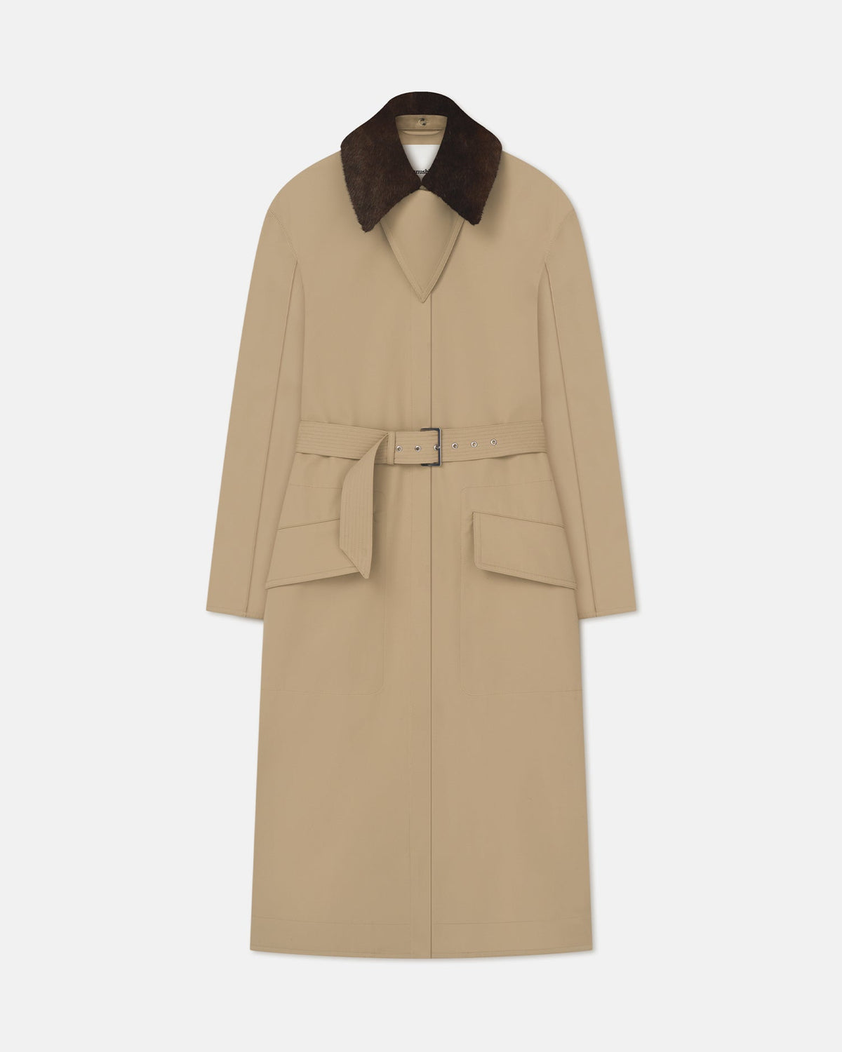 Talbot Bonded Trench/Faux Fur Coat - Beige/Brown | Nanushka