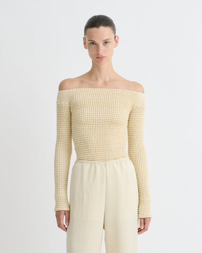 Elita Long sleeve top - Oat | Nanushka