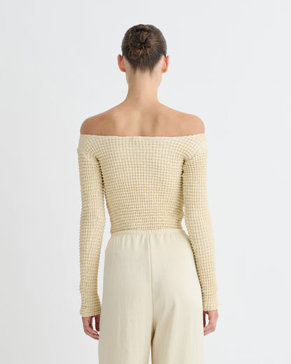 Elita Long sleeve top - Oat | Nanushka