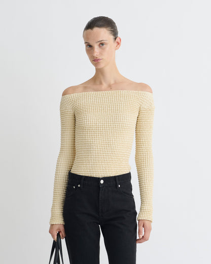 Elita Long sleeve top - Oat | Nanushka