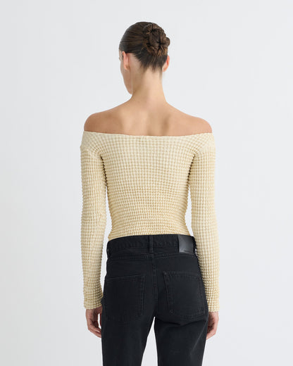 Elita Long sleeve top - Oat | Nanushka