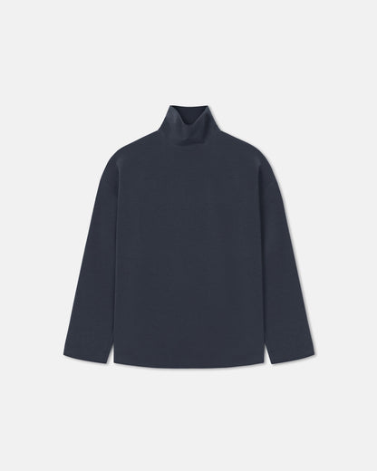 Sitara Paper Jersey Turtleneck Top - Dusty Blue | Nanushka
