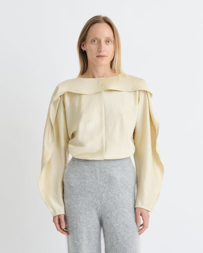 Jamille Long sleeve top - Ecru | Nanushka