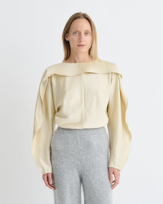 Jamille Long sleeve top - Ecru | Nanushka