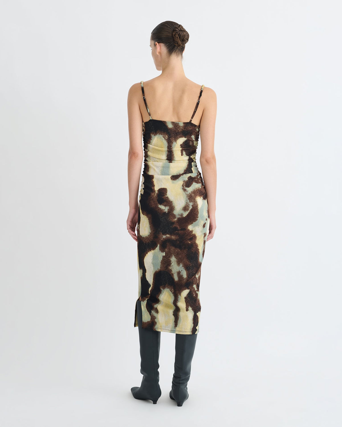 Alexa Mesh Jersey Dress - Watercolor Sage | Nanushka